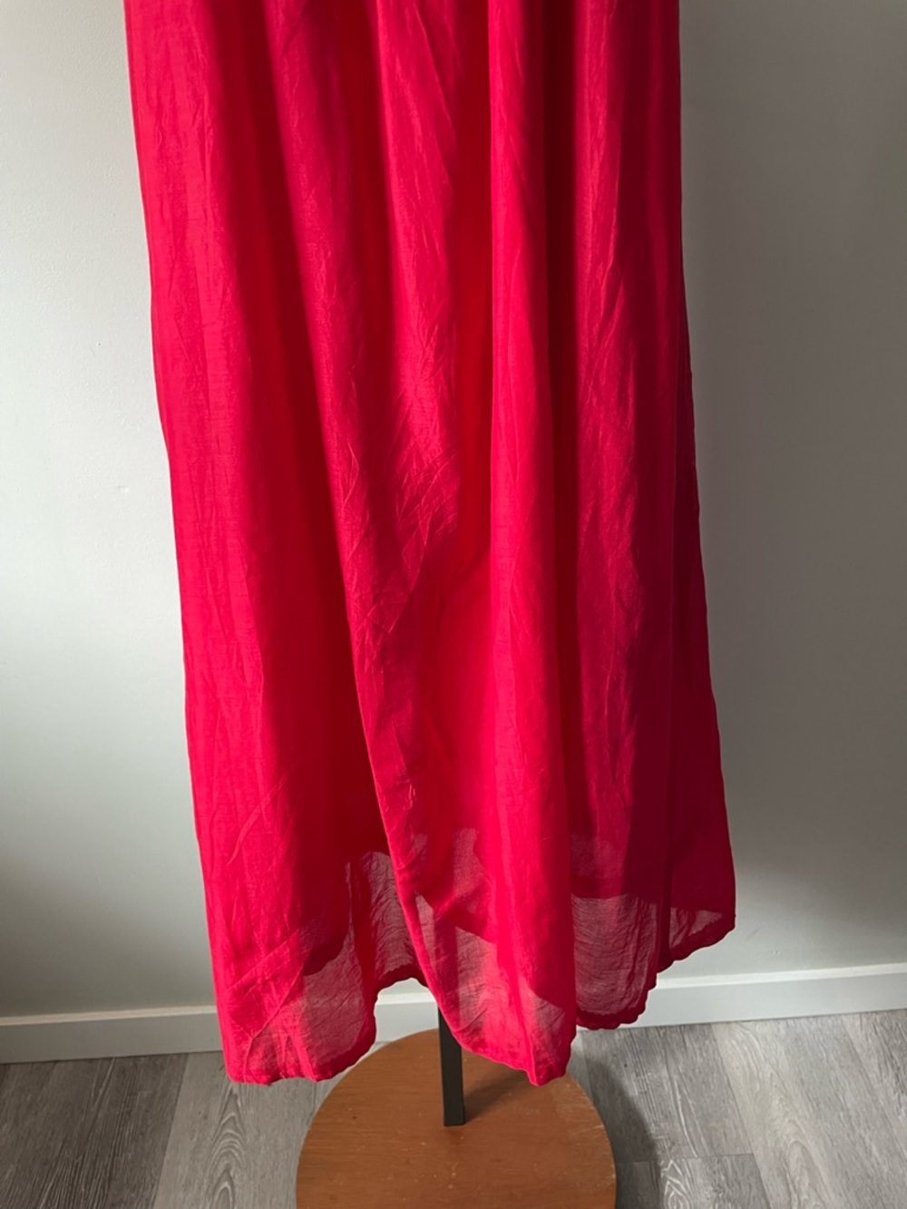 Y2K Vintage Pixie Crochet Midi Shift Swing Dress Racerback Red - Picture 4 of 5
